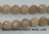 CMS84 15.5 inches 10mm faceted round moonstone gemstone beads