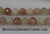 CMS871 15.5 inches 8mm faceted round moonstone gemstone beads