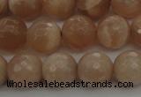 CMS942 15.5 inches 8mm faceted round A grade moonstone gemstone beads