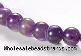 CNA02 8mm round AB grade natural amethyst quartz beads Wholesale