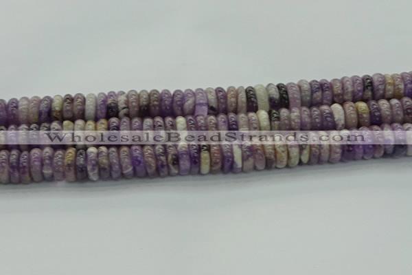 CNA1023 15.5 inches 4*12mm rondelle dogtooth amethyst beads