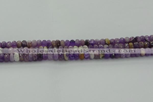 CNA1029 15.5 inches 5*8mm faceted rondelle dogtooth amethyst beads