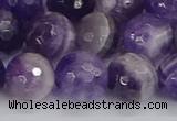 CNA1074 15.5 inches 12mm faceted round dogtooth amethyst beads