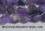 CNA1077 15.5 inches 8mm faceted nuggets matte dogtooth amethyst beads