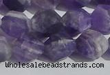 CNA1079 15.5 inches 12mm faceted nuggets matte dogtooth amethyst beads