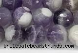 CNA1162 15.5 inches 8mm faceted round natural dogtooth amethyst beads