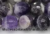 CNA1163 15.5 inches 10mm faceted round natural dogtooth amethyst beads