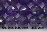 CNA1175 15.5 inches 6mm faceted round natural amethyst beads