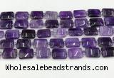 CNA1184 15.5 inches 10*14mm rectangle amethyst beads wholesale