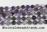 CNA1185 15.5 inches 10mm flat round amethyst beads wholesale