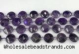 CNA1200 15.5 inches 16mm faceted coin amethyst beads wholesale