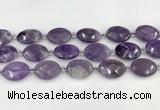 CNA1202 15.5 inches 18*25mm faceted oval amethyst beads