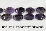 CNA1213 15.5 inches 25*35mm - 30*40mm faceted freefrom amethyst beads