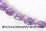 CNA21 8mm faceted triangle A- grade natural amethyst beads