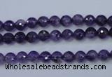 CNA251 15.5 inches 6mm faceted round natural amethyst beads