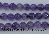 CNA252 15.5 inches 8mm faceted round natural amethyst beads