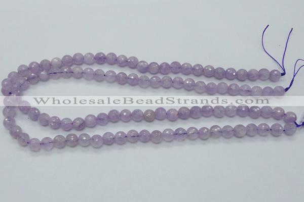 CNA310 15.5 inches 8mm faceted round natural lavender amethyst beads