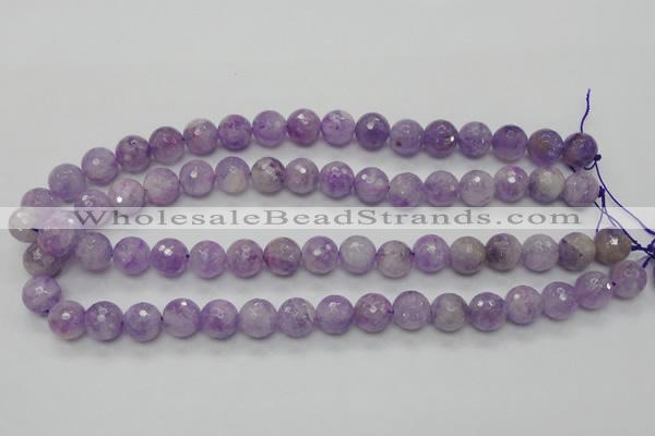 CNA312 15.5 inches 12mm faceted round natural lavender amethyst beads