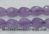 CNA317 15.5 inches 10*14mm faceted teardrop natural lavender amethyst beads