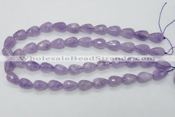 CNA318 15.5 inches 12*16mm faceted teardrop natural lavender amethyst beads