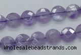 CNA321 15.5 inches 10mm faceted coin natural lavender amethyst beads