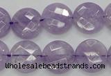 CNA324 15.5 inches 16mm faceted coin natural lavender amethyst beads