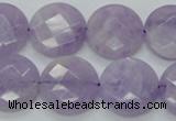 CNA325 15.5 inches 20mm faceted coin natural lavender amethyst beads