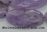 CNA335 15.5 inches 20*40mm faceted oval natural lavender amethyst beads