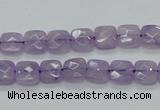 CNA339 15.5 inches 8*8mm faceted square natural lavender amethyst beads