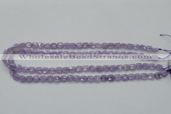 CNA339 15.5 inches 8*8mm faceted square natural lavender amethyst beads