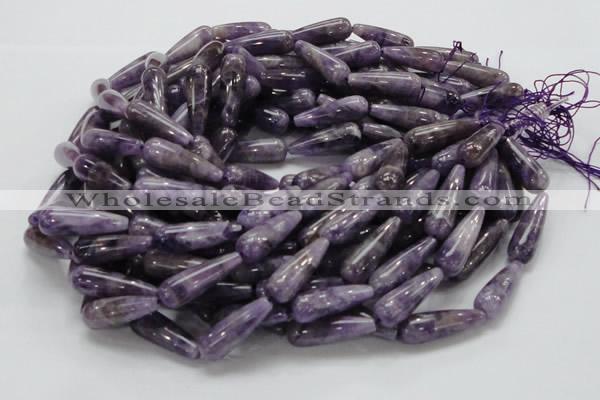 CNA41 15.5 inches 10*30mm teardrop grade AB natural amethyst beads