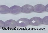 CNA429 10*14mm faceted rice natural lavender amethyst beads