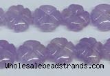 CNA435 15.5 inches 15mm carved flower natural lavender amethyst beads