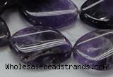 CNA44 15.5 inches 22*30mm twisted teardrop grade A natural amethyst beads