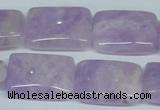 CNA442 15.5 inches 18*25mm rectangle natural lavender amethyst beads