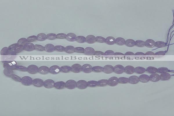 CNA454 15.5 inches 10*12mm faceted oval natural lavender amethyst beads