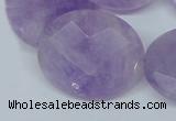 CNA460 15.5 inches 25*30mm faceted oval natural lavender amethyst beads