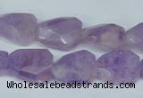 CNA462 15*20mm faceted & twisted rectangle natural lavender amethyst beads