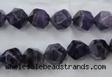 CNA503 15 inches 10mm faceted nuggets amethyst gemstone beads