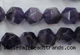 CNA505 15 inches 14mm faceted nuggets amethyst gemstone beads