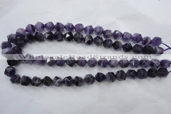 CNA505 15 inches 14mm faceted nuggets amethyst gemstone beads