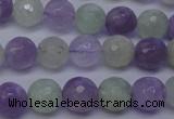 CNA663 15 inches 10mm faceted round lavender amethyst & prehnite beads