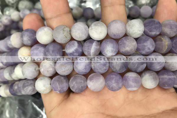 CNA678 15.5 inches 10mm round matte lavender amethyst beads