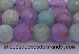 CNA683 15.5 inches 10mm faceted round lavender amethyst & amazonite beads