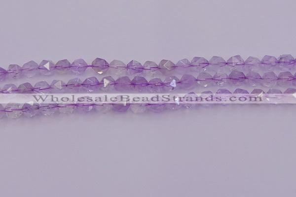 CNA731 15.5 inches 8mm faceted nuggets light lavender amethyst beads