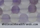 CNA737 15.5 inches 8mm round matte amethyst & white crystal beads