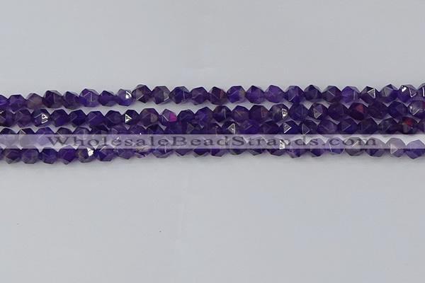 CNA757 15.5 inches 6mm faceted nuggets amethyst beads wholesale