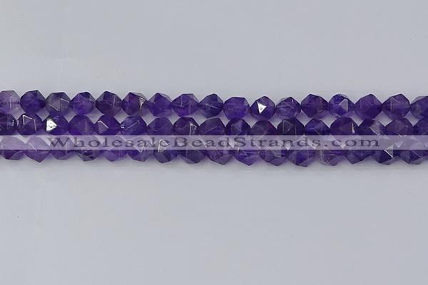 CNA758 15.5 inches 8mm faceted nuggets amethyst beads wholesale