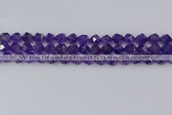 CNA759 15.5 inches 10mm faceted nuggets amethyst beads wholesale