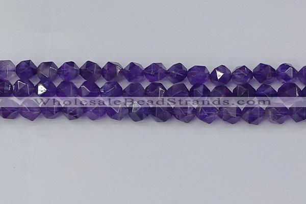 CNA760 15.5 inches 12mm faceted nuggets amethyst beads wholesale